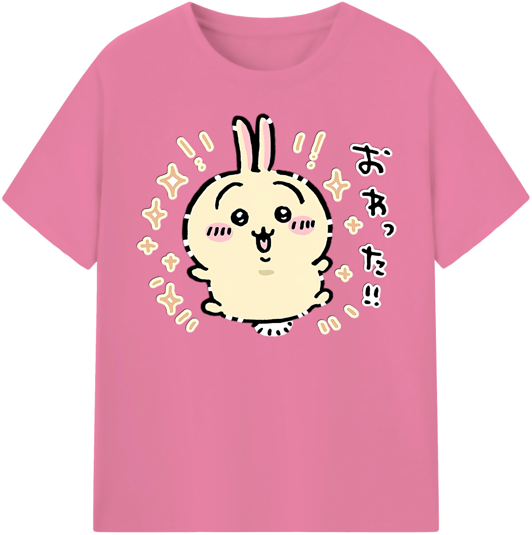 （画像用） ちいかわ うさぎ Chii-kawa usagi 綿100％半袖Tシャツ（フロントプリント）